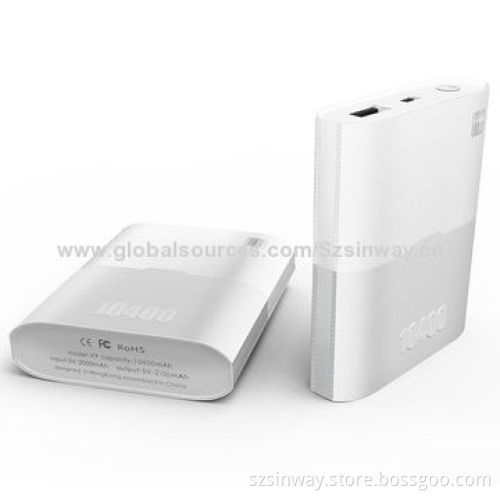 10,400mAh Power Banks with Quickly Charges, Touch Switch, 5V DC/1A OutputNew